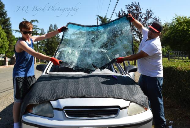 A recent auto glass replacement job in the area